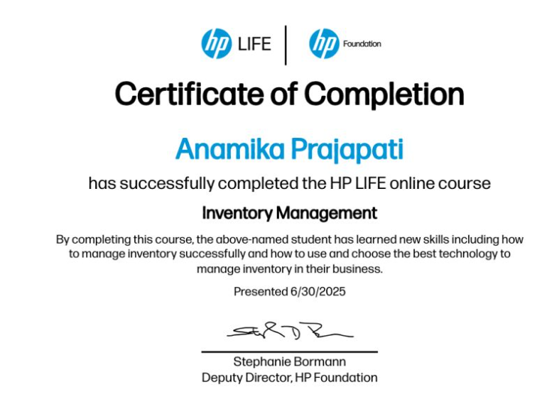 HP LIFE Inventory Management